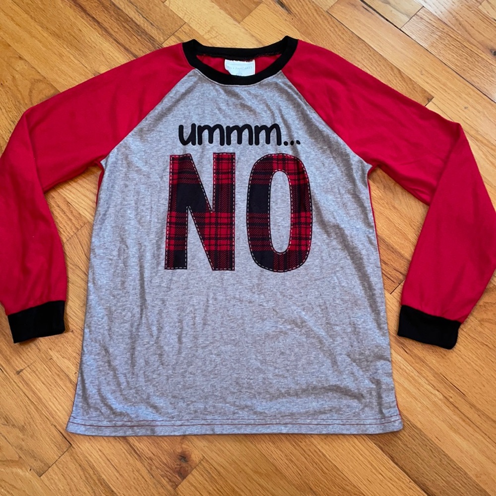 PJs + Pancakes “Ummm.. NO” Fleece PJ Top. Size XL(14) JUNIORS